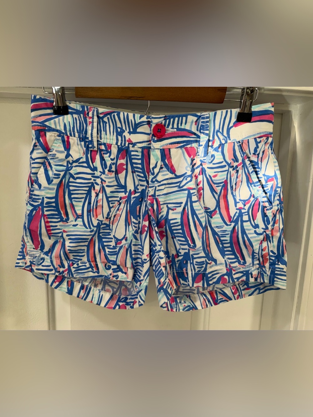 Lilly Pulitzer The Callahan Shorts Sailboat ⛵️ Cotton Resort Size 0